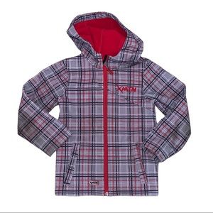XMTN Plaid Boys Zip Up Hooded Soft Shell Outer Coat Jacket